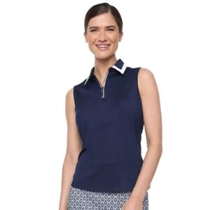 Belyn Key Birdie Sleeveless Polo In Ink Size S